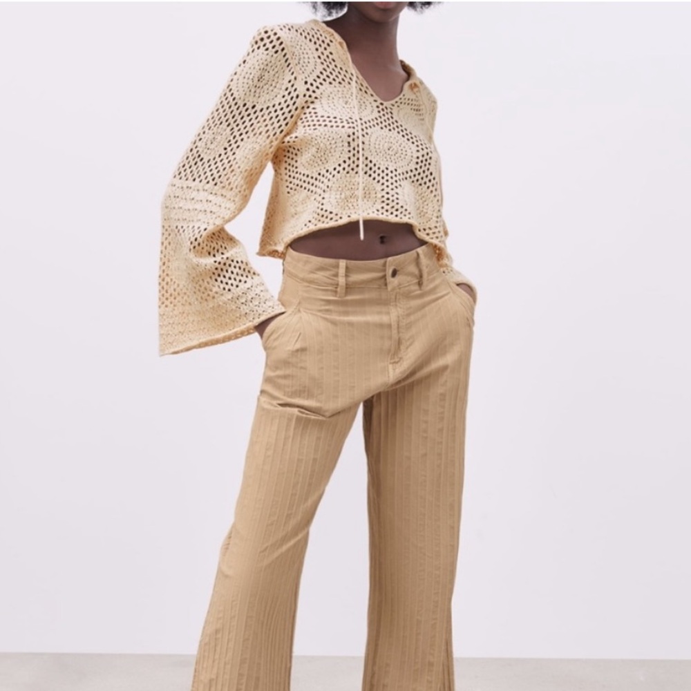 Zara Long Sleeve Crochet Top